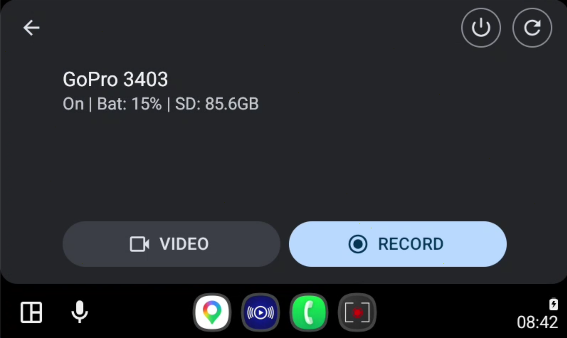 GoPro Remote Android Auto Screen 2